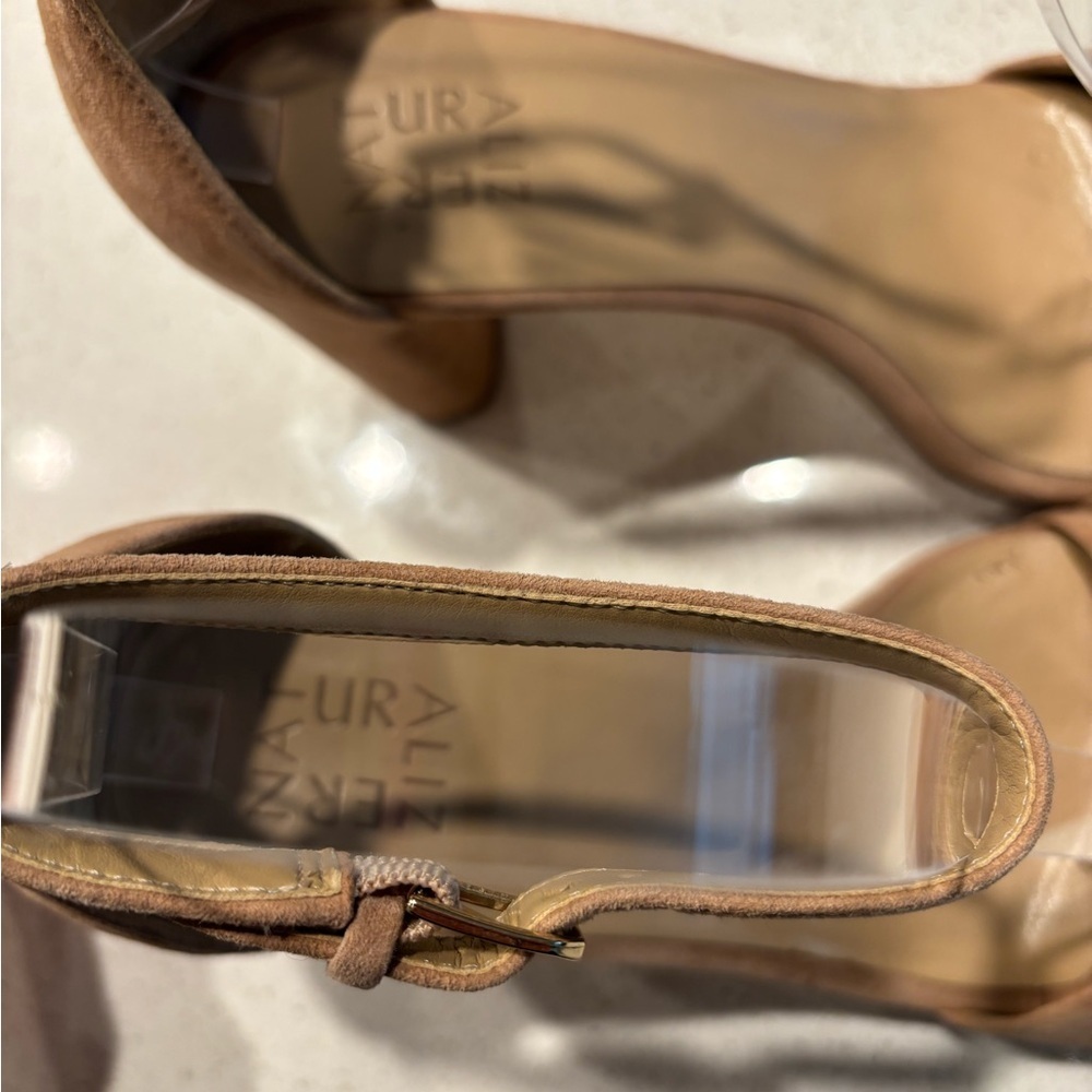Tan Suede Heeled Sandals, size 9.5W - Picture 2 of 8